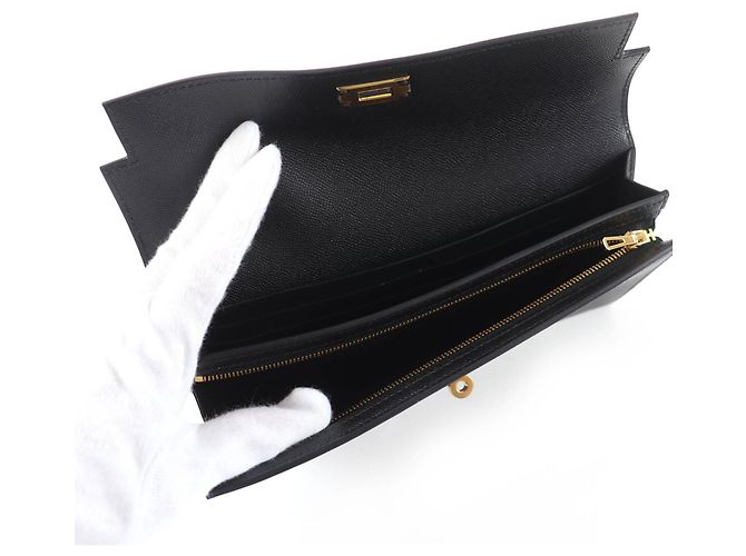 Cartera Larga Kelly de Hermès Negro - vista 6