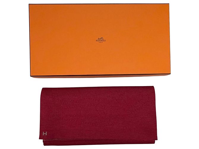 Sciarpa reversibile in cashmere e seta Allertour di Hermès Marrone Bordò - vista 2