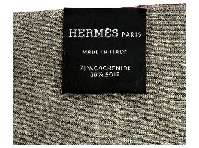 Sciarpa reversibile in cashmere e seta Allertour di Hermès Marrone Bordò - vista 9