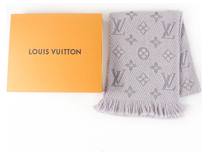 Sciarpa in lana e seta grigia Louis Vuitton Marrone - vista 2