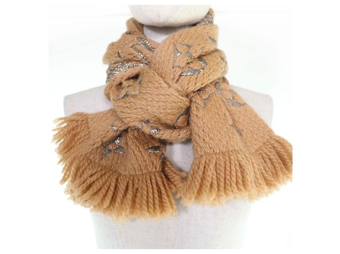 Sciarpa Logomania Shine Louis Vuitton Beige - vista 3