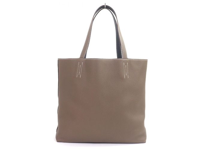 Hermès Borsa Tote Double Sens 45 HERMES Blu Taupe - vista 3