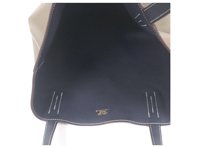 Hermès Borsa Tote Double Sens 45 HERMES Blu Taupe - vista 6