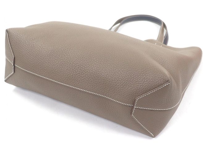 Hermès Borsa Tote Double Sens 45 HERMES Blu Taupe - vista 7