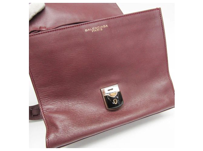 Borsa a spalla in pelle da donna Balenciaga in vino Bordò - vista 16