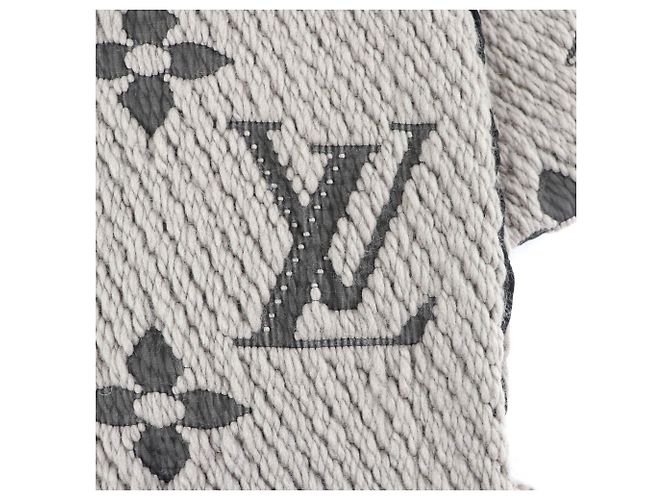 Sciarpa in misto lana e seta Logomania di Louis Vuitton con frange - vista 6