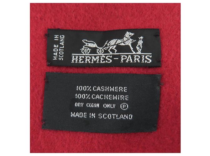 Stola rossa in cashmere 100% Hermès Rosso - vista 8
