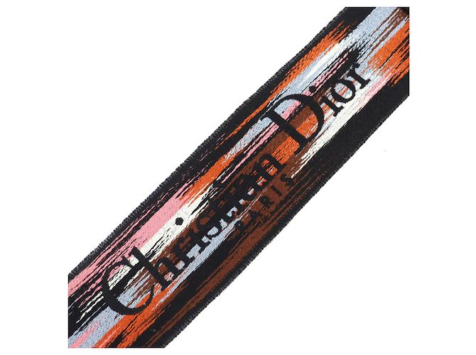 Borsa a spalla ricamata con fiori Christian Dior Nero Multicolore Beige - vista 5