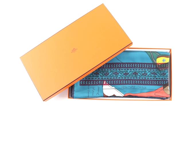 Hermès HERMES Carré 140 LE PEGASE D Sciarpa in Seta Multicolore - vista 2