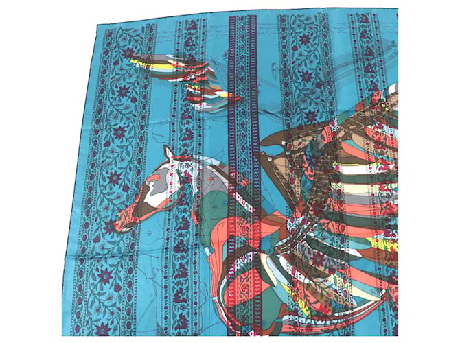 Hermès HERMES Carré 140 LE PEGASE D Sciarpa in Seta Multicolore - vista 3
