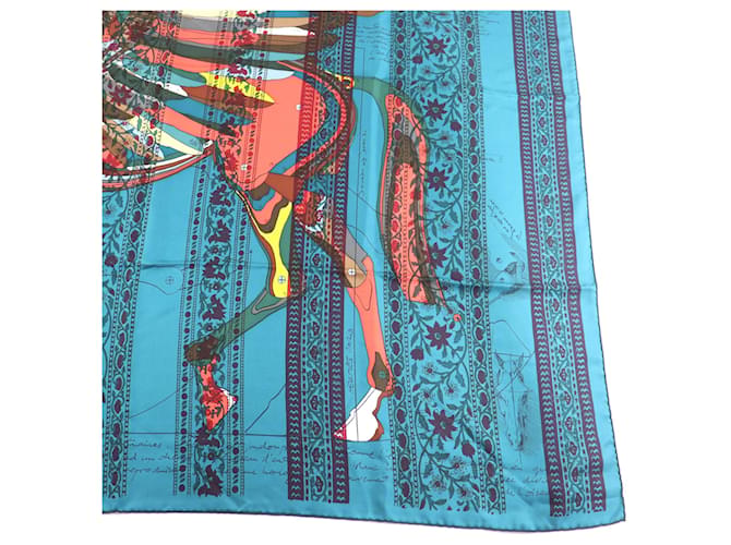 Hermès HERMES Carré 140 LE PEGASE D Sciarpa in Seta Multicolore - vista 5
