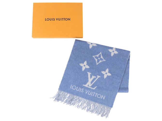 Sciarpa in cashmere Reykjavik Louis Vuitton Blu - vista 2