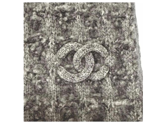 Chanel Grauer Kaschmir-Seiden-Schal Braun - Ansicht 5