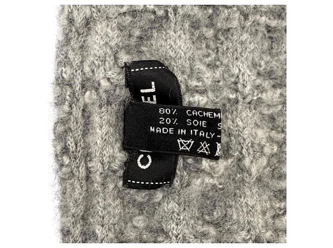 Chanel Grauer Kaschmir-Seiden-Schal Braun - Ansicht 7
