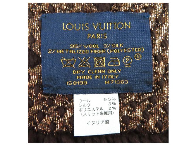 Sciarpa Logomania Shine Louis Vuitton Marrone - vista 6