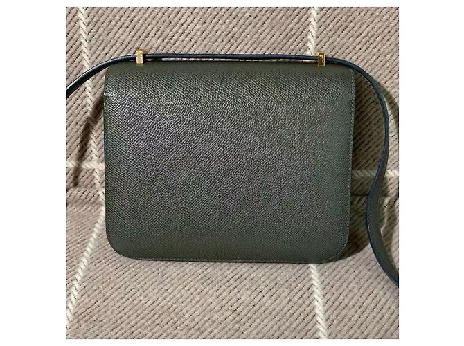 Hermès Constance 19 pelle Epsom verde grigiastro oro Grigio - vista 2