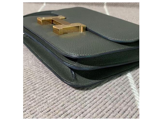 Hermès Constance 19 pelle Epsom verde grigiastro oro Grigio - vista 4
