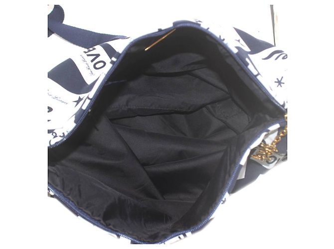 Borsa a Spalla LOVE Yves Saint Laurent in Nylon Blu Navy - vista 7