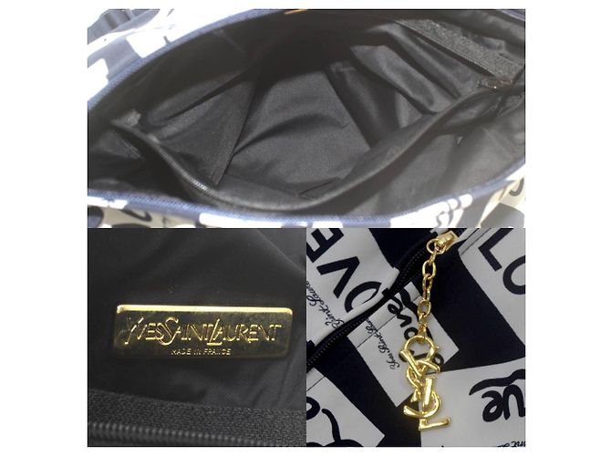 Borsa a Spalla LOVE Yves Saint Laurent in Nylon Blu Navy - vista 9