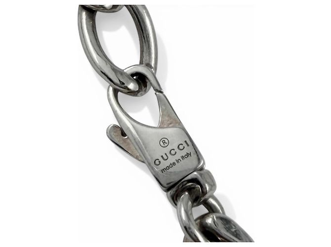 Collana a catena con placca ovale con marchio Gucci 797142 Argento - vista 5