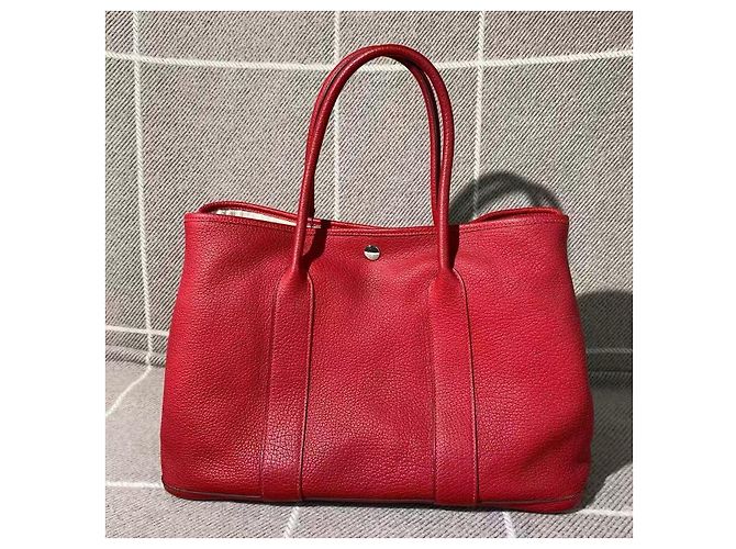 Borsa Hermès Garden Party 36 in pelle TC rossa Rosso - vista 2