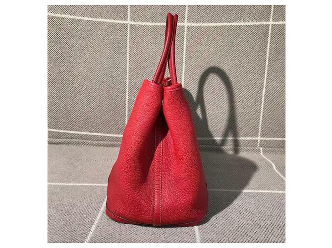 Borsa Hermès Garden Party 36 in pelle TC rossa Rosso - vista 3