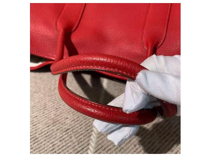 Borsa Hermès Garden Party 36 in pelle TC rossa Rosso - vista 8