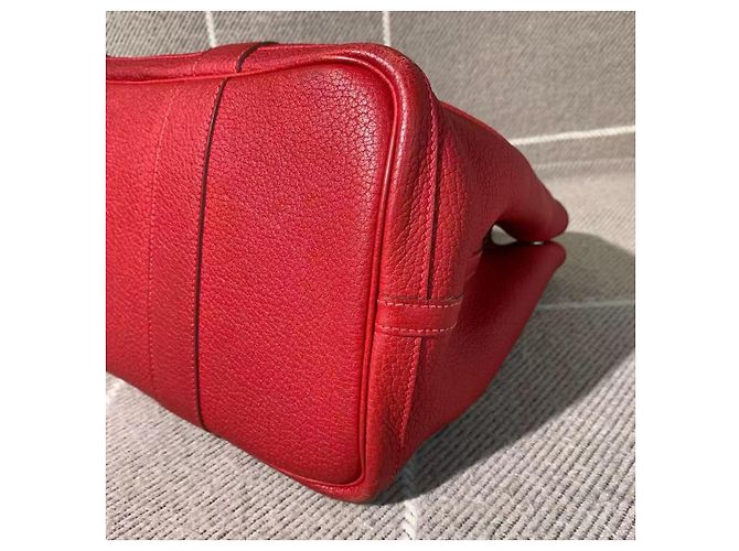 Borsa Hermès Garden Party 36 in pelle TC rossa Rosso - vista 9