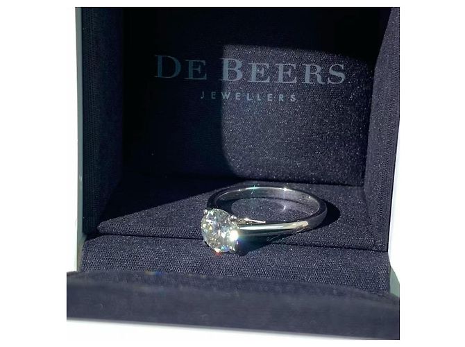 De Beers Diamantring 1 Karat Größe 50 Silber - Ansicht 3