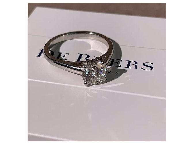 De Beers Diamantring 1 Karat Größe 50 Silber - Ansicht 4