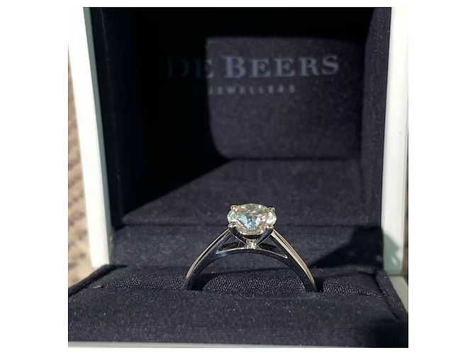 De Beers Diamantring 1 Karat Größe 50 Silber - Ansicht 5