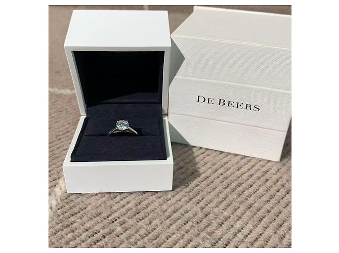 De Beers Diamantring 1 Karat Größe 50 Silber - Ansicht 8