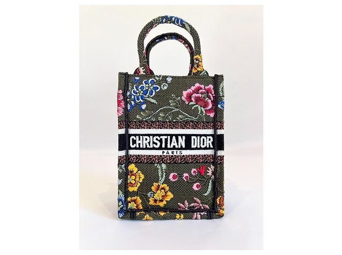 Borsa Dior "Mini Book Tote" in tela floreale Multicolore - vista 13