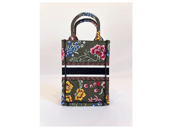 Borsa Dior "Mini Book Tote" in tela floreale Multicolore - vista 15