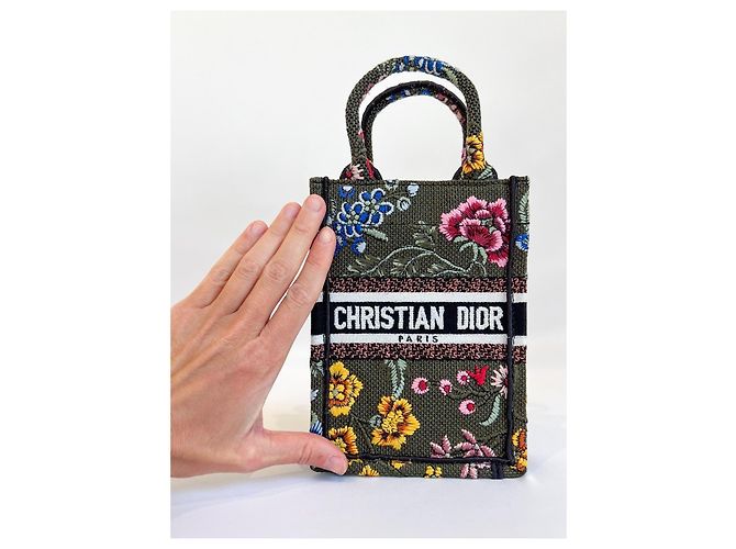 Borsa Dior "Mini Book Tote" in tela floreale Multicolore - vista 16