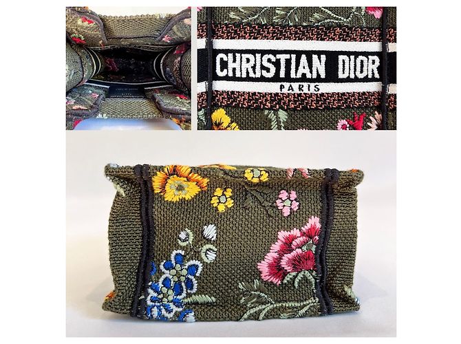 Borsa Dior "Mini Book Tote" in tela floreale Multicolore - vista 18