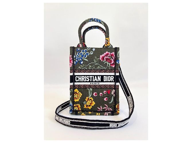 Borsa Dior "Mini Book Tote" in tela floreale Multicolore - vista 2