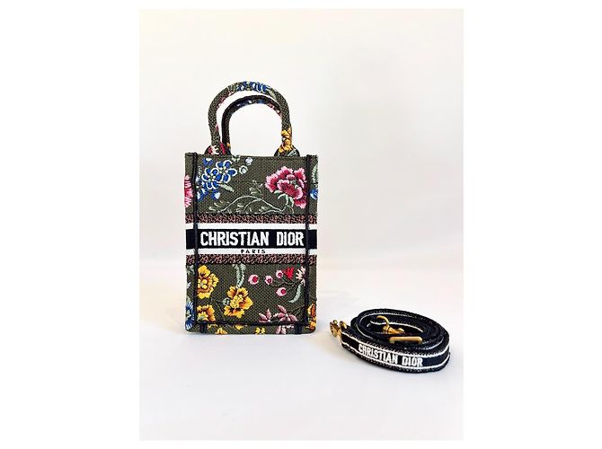 Borsa Dior "Mini Book Tote" in tela floreale Multicolore - vista 3