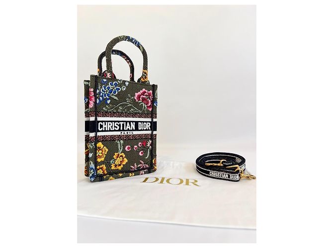 Borsa Dior "Mini Book Tote" in tela floreale Multicolore - vista 5