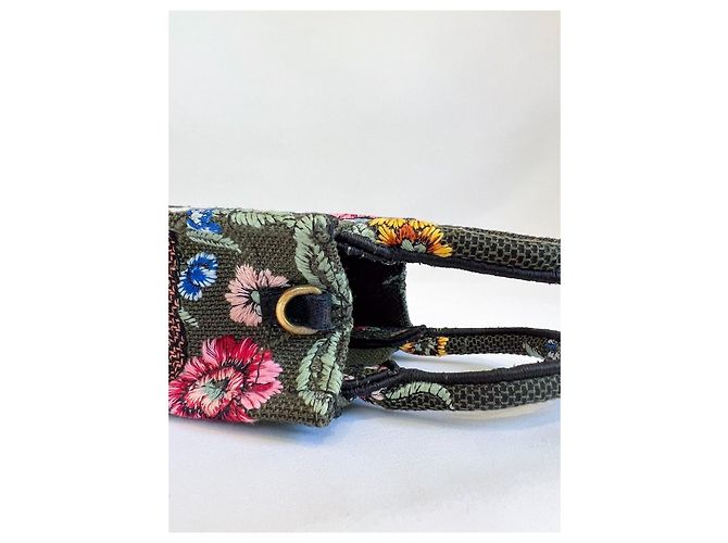 Borsa Dior "Mini Book Tote" in tela floreale Multicolore - vista 8