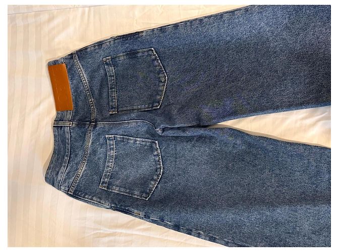 Loewe Anagram bestickte weit geschnittene Jeans Blau - Ansicht 10