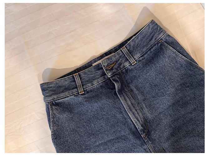 Loewe Anagram bestickte weit geschnittene Jeans Blau - Ansicht 2