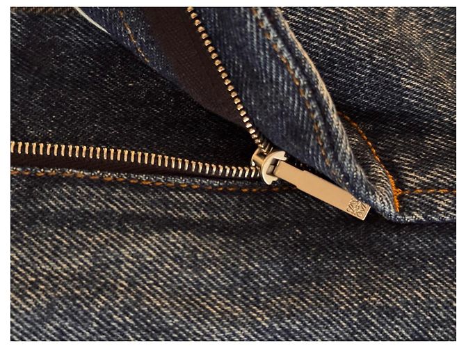 Loewe Anagram bestickte weit geschnittene Jeans Blau - Ansicht 4