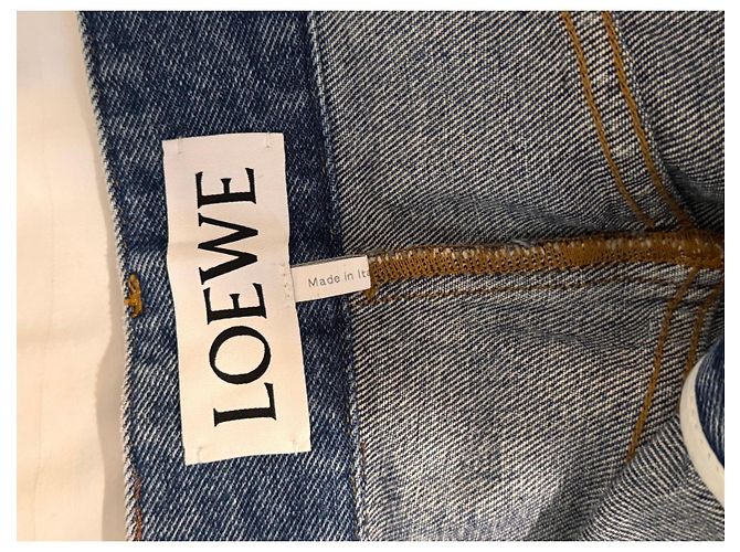 Loewe Anagram bestickte weit geschnittene Jeans Blau - Ansicht 5