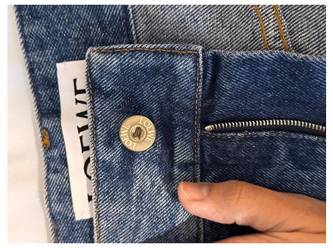 Loewe Anagram bestickte weit geschnittene Jeans Blau - Ansicht 6