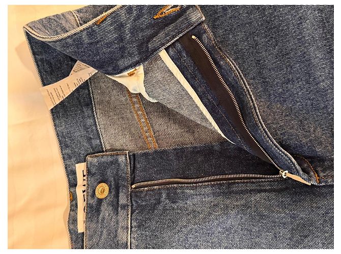 Loewe Anagram bestickte weit geschnittene Jeans Blau - Ansicht 7
