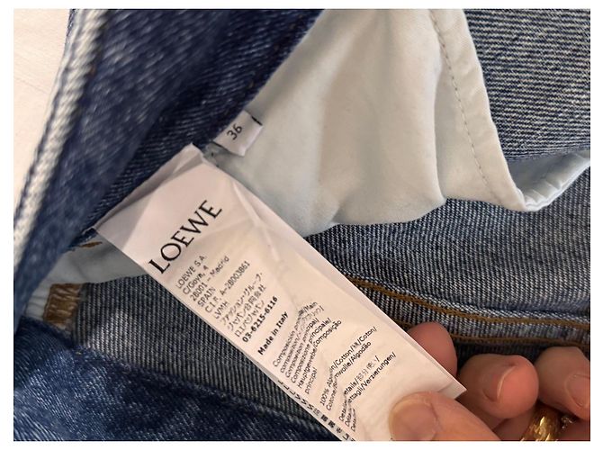 Loewe Anagram bestickte weit geschnittene Jeans Blau - Ansicht 8