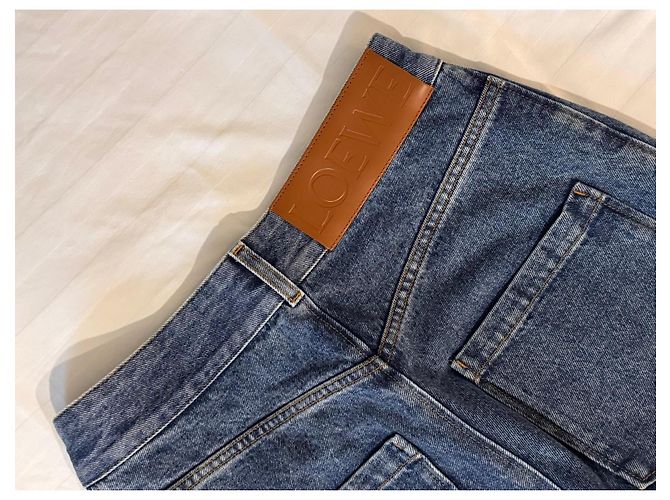 Loewe Anagram bestickte weit geschnittene Jeans Blau - Ansicht 9