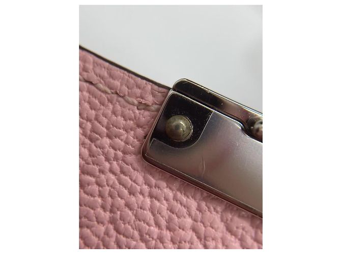 Borsa Hermès Clic 16 3Q in pelle di capra rosa Sakura - vista 7