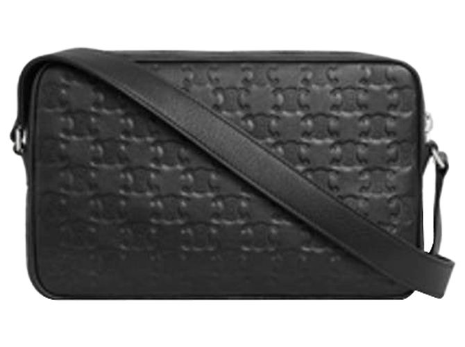 Céline Messenger Medio In Pelle Di Vitello Con Borsa Triomphe Embossed - vista 5